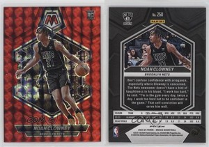 2023-24 Panini Mosaic Rookies Red Mosaic Prizm Noah Clowney #250 Rookie RC