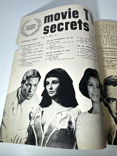 Rare Hidden Photos Of Hollywood Lovers Movie TV Secrets Magazine Yearbook 1963 - Picture 5 of 6