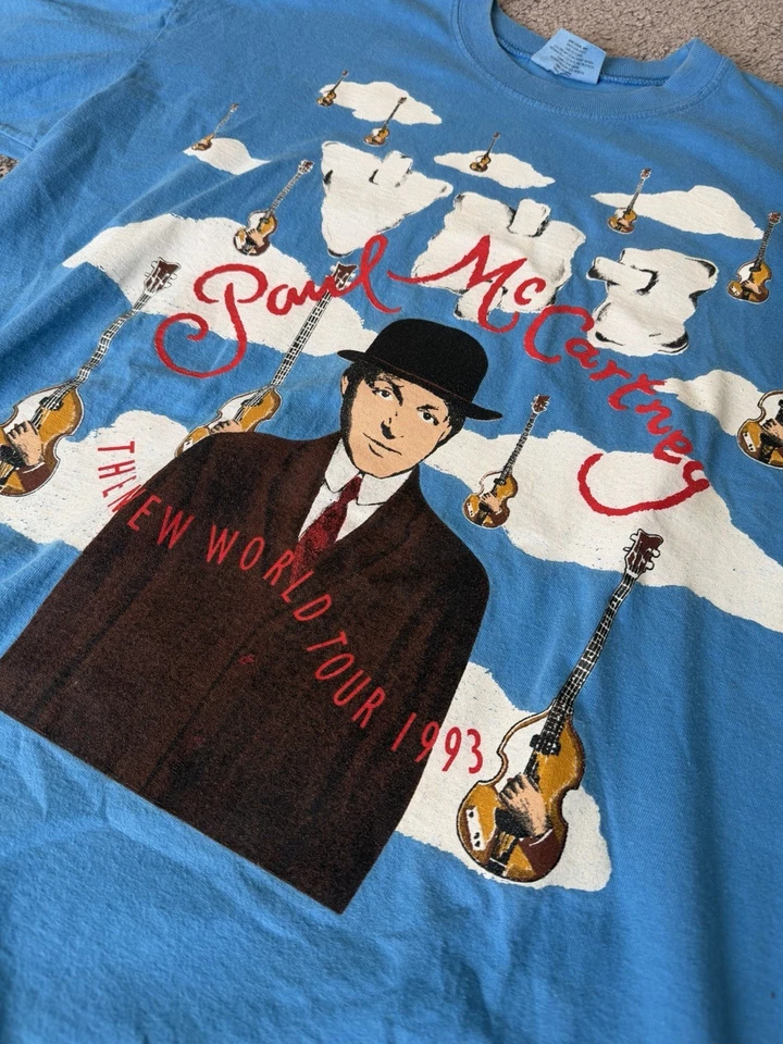 Paul McCartney 1993 年新世界巡回赛 T 恤复古,尺寸 XL — 第 2/4 张图片
