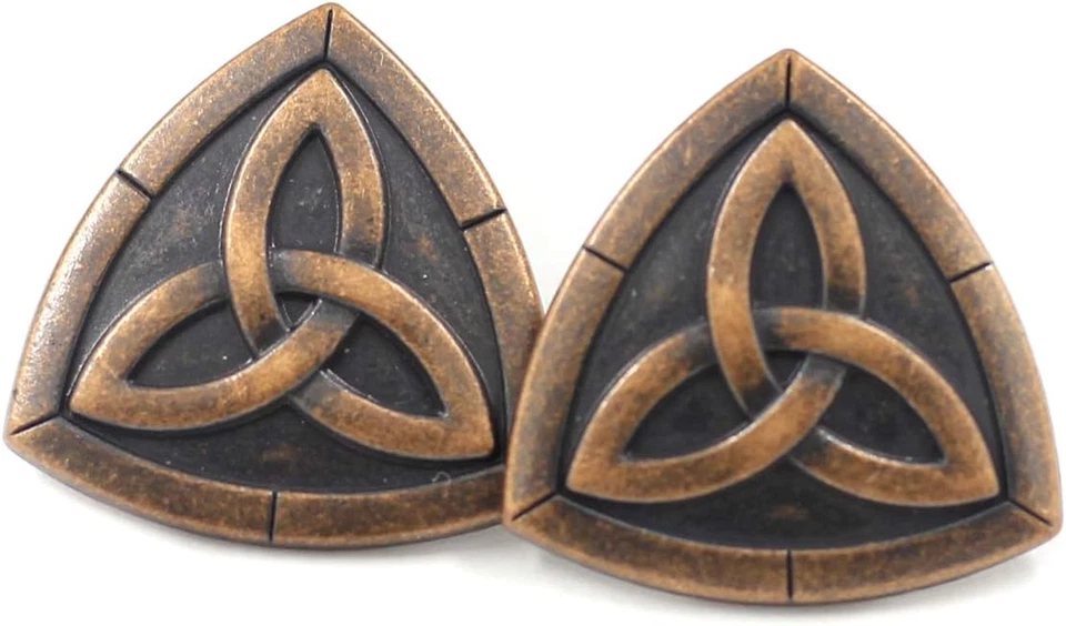 12 Pieces Triangle Celtic Trinity Knot Metal Shank Buttons. 20Mm (3/4 Inch) (Ant - Image 4 of 4