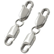 Moicstiy 2Pcs 925 Sterling Silver Double Lobster Clasp