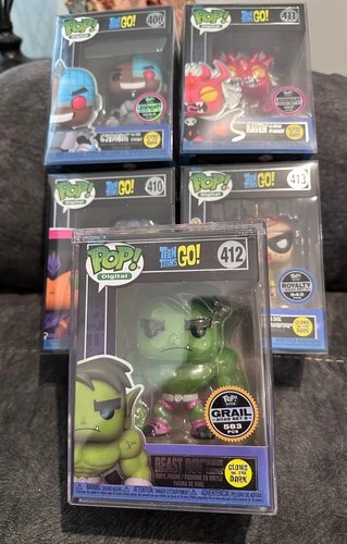 Funko Digital Teen Titans Go 2025 Set 1 Grail , 3 Legendary  1 Royalty All Mint!