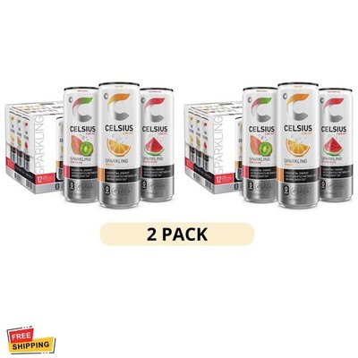 2 Pack CELSIUS Sparkling Zero Sugar Energy Drink Pack of 12