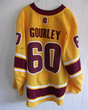 ARIZONA STATE Jarrod Gourley game-worn #60 gold Adidas hockey jersey (2019-2021)