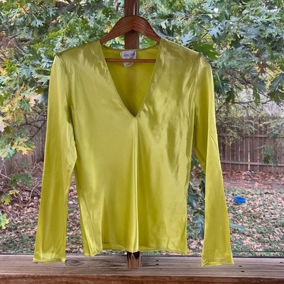 Forte_Forte Women's Neon Yellow/Lime Blouse Size II (Medium)