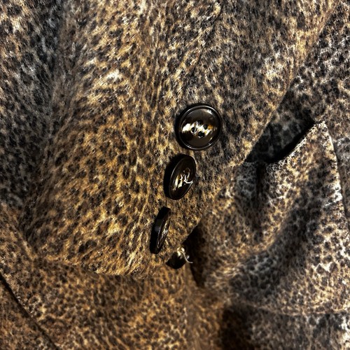 Talbots Double Breasted Cheetah Leopard Wool Blend Long Coat Women’s Size 18w - Picture 6 of 7