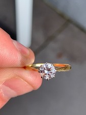 18ct gold diamond 70 point old cut solitaire engagement ring antique