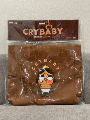 Pop Mart Crybaby Crying Again Corduroy Brown Tote Bag | eBay