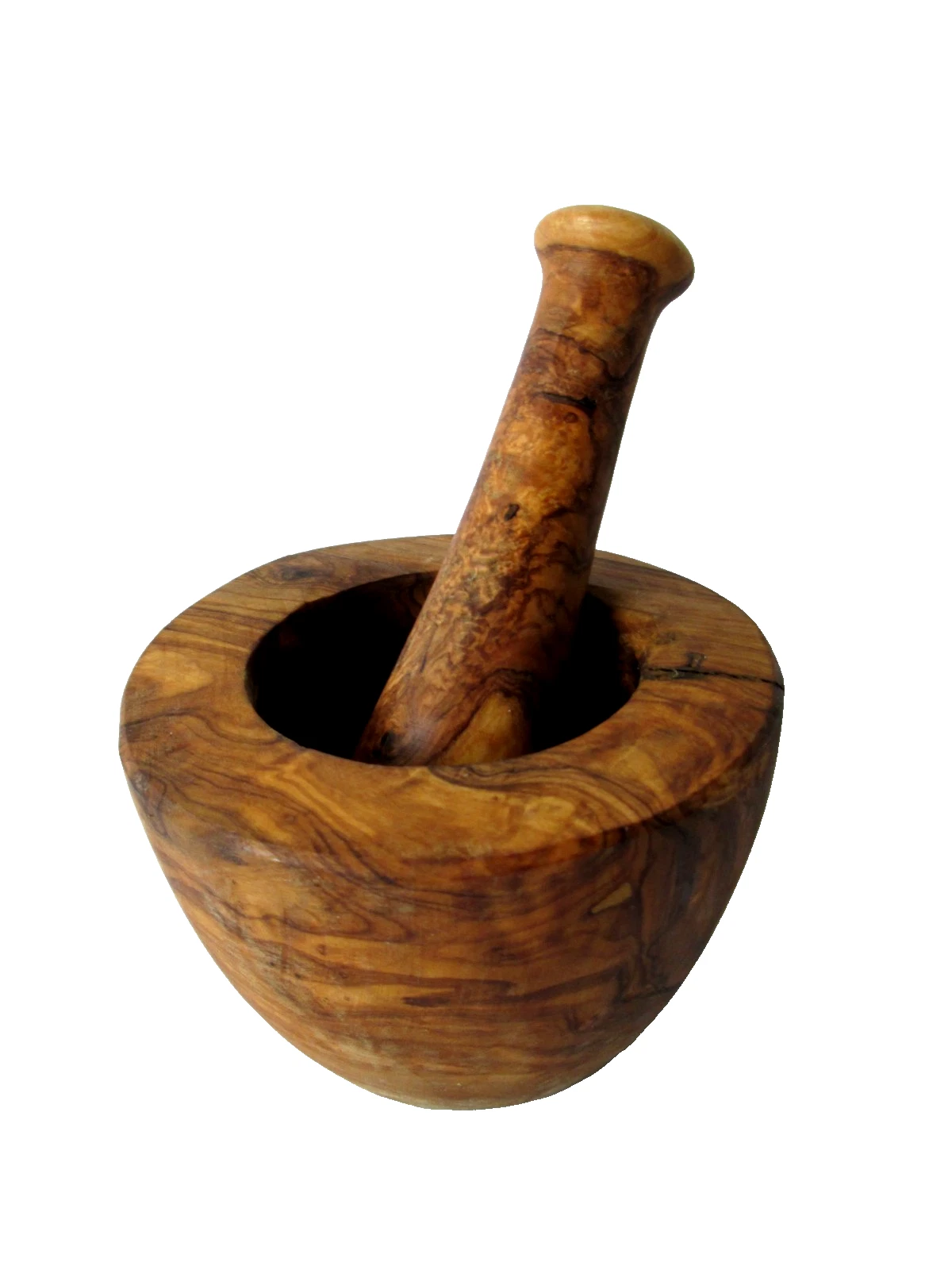 Mortar and Pestle Handcrafted Olive Wood 2 Piece