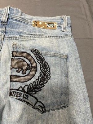 Ecko Unltd. Jeans Mens 32x31.5 Denim Baggy Hip Hop Rap Rhino