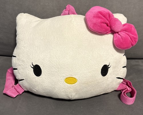 Y2K Sanrio Hello Kitty Plush Pillow Backpack With Pocket Pink Straps 2009