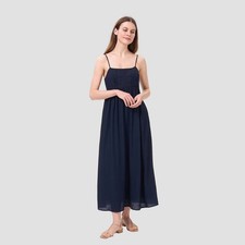 Women Romantic Lace Bodice Maxi Dress - Universal Thread Navy Blue L