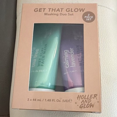 Holler and Glow Face Mask Duo Set Tea Tree & Lavender Wet Clay 2 x 44mL