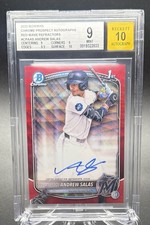 2025 Bowman Chrome Prospect Auto Red Wave Refractor/5 #CPAAS Andrew Salas BGS 9 