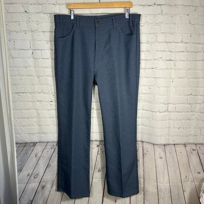 Vintage Levis Panatela Action Slacks Mens 42x32 Blue Dacron Polyester Made USA