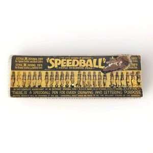 Vintage Speedball Triple Reservoir Calligraphy Pen Nibs Store Display Ephemera