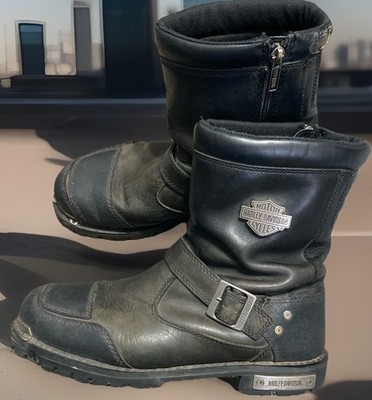 Harley Davidson Engineer Boots Mens 10 Black Leather Vibram Sole Biker Harness