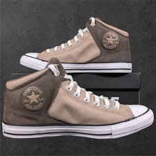 Converse Men's 9.5 CTAS High Street Mid Canvas Suede Sneakers Cargo Truffle