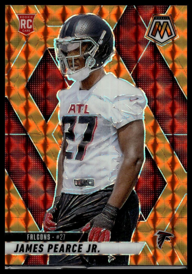 2025 Panini Mosaic #357 James Pearce Jr. Mosaic Orange #/199 Rookie SN,RC