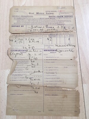 Great Western Railway - Güterschadenbericht - Exeter - 1908 - Vorkrieg geschnitten in 3