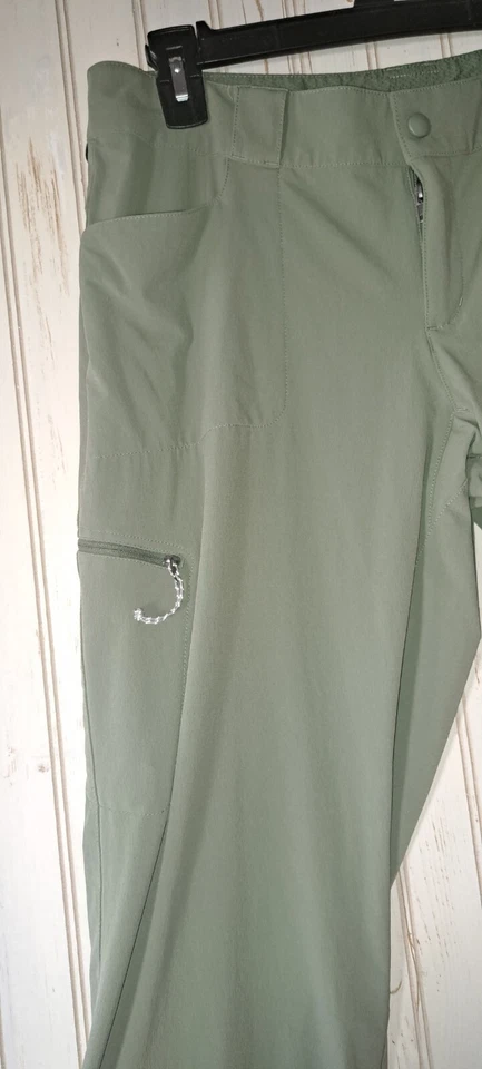Pantalones de senderismo de nailon 2 en 1 Eastern Mountain Sports para dama o Capri verde militar 10R Foto 4 de 4