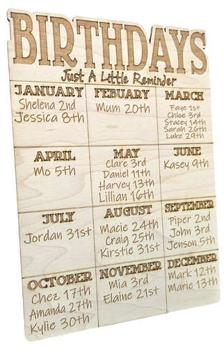 Wooden Calendar Board Family Birthday Plaque Wood Birthday Reminder Sign - Picture 17 of 19