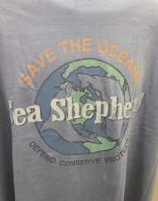 NWT Sea Shepherd L/XL Save The Oceans Blue Oversized Tshirt 