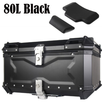 Waterproof Motorcycle Top Case 28L 45L 55L 65L 100L Aluminum Alloy Motorcycle Trunk Top Box Tour Tail Box With Backrest Universal Motorcycle Accessories Storage Carrier Case ( Color - View #10