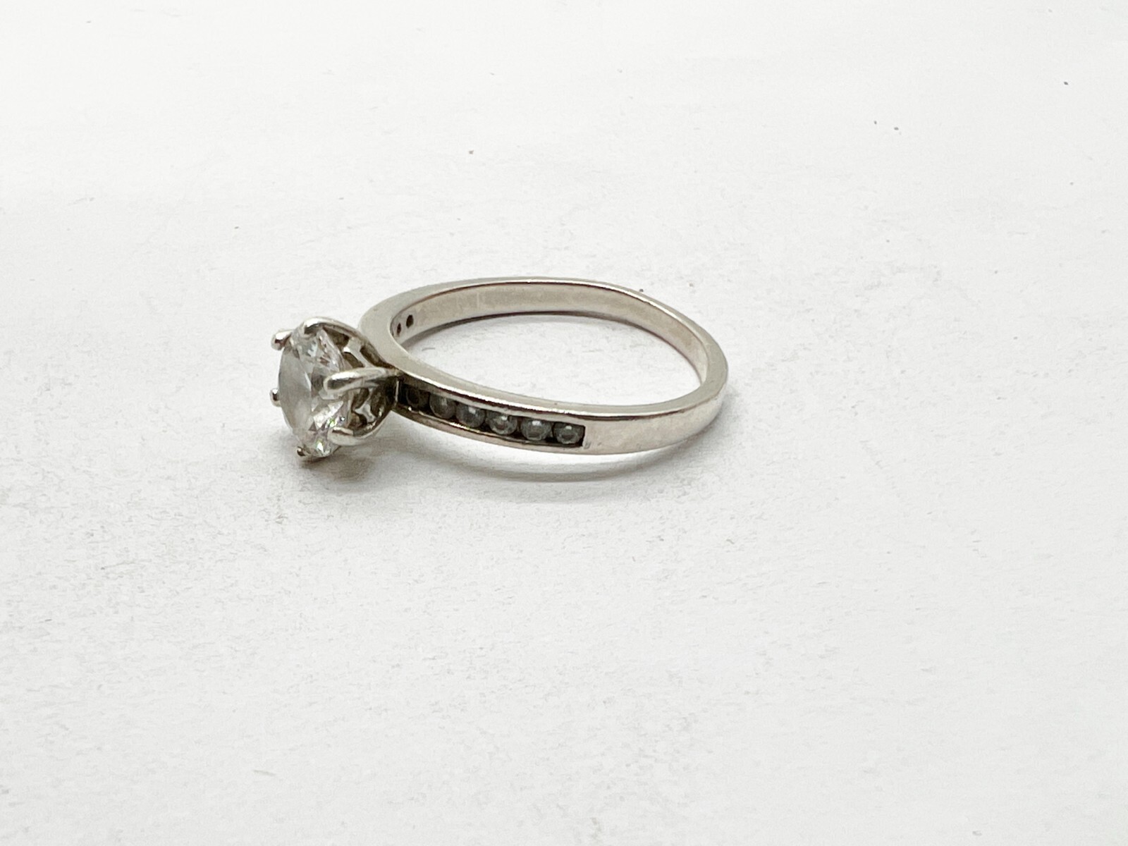 VINTAGE SOLID STERLING SILVER SOLITAIRE WITH ACCE… - image 3