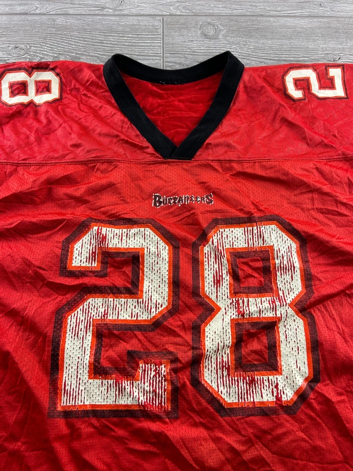 Camiseta deportiva de colección con logotipo de los Tampa Bay Buccaneers para hombre talla XL #28 Warrick Dunn roja Foto 2 de 4