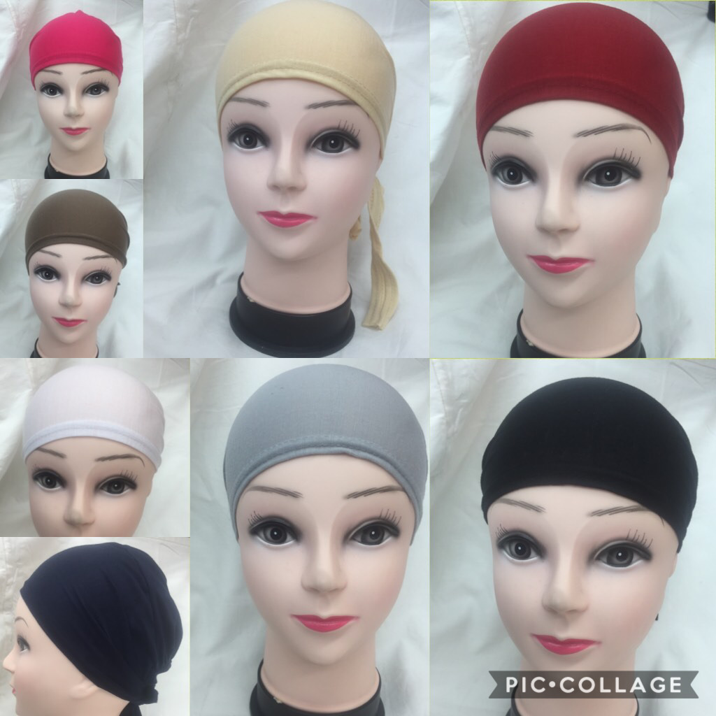 Premium Women Under Scarf Hijab TIE BACK Bonnet Cap Stretchy High Quality