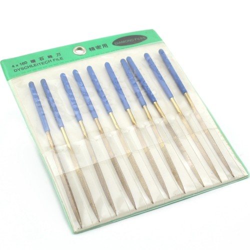 10Pcs 6" inch 160MM x 4MM TRIANGLE Diamond Coated Needle Files Titanium Filing - Picture 1 of 6