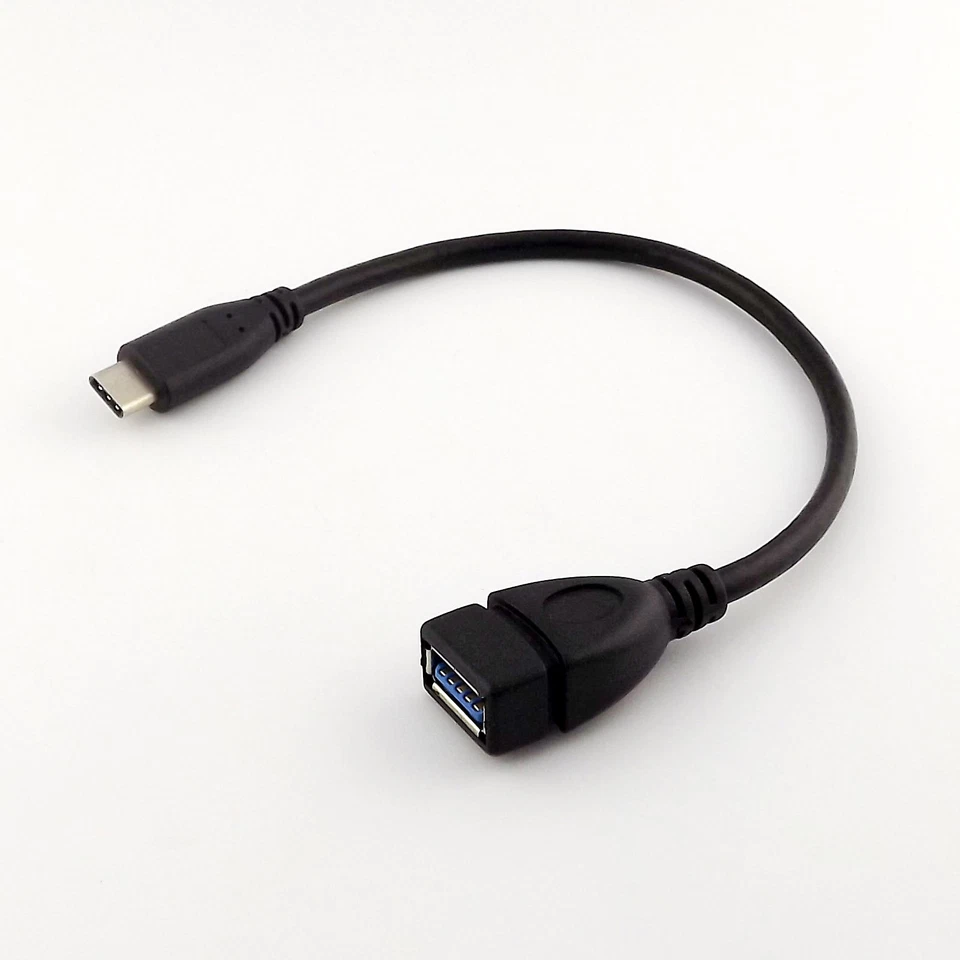 Black 25cm USB 3.1 Type C Male to USB 3.0 A Female Adapter OTG Data Charge Cable - Image 2 of 4