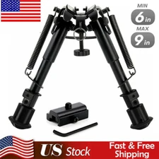 6-9 Inch Tactical Bipod Rotate Horizontally & Picatinny Rail Mount Adapter