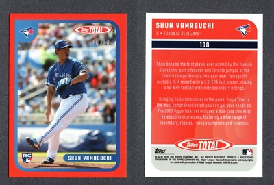 2020 Topps Total Wave 2 Red 3/10 #198 Shun Yamaguchi RC Toronto