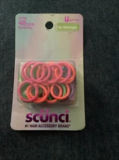 Scunci With love No-Damage Hair Elastics, Assorted Colors, 48-Count