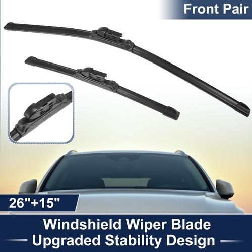26"+15" Front Upgraded Windshield Wiper Blades for Fiat 500L 20122022