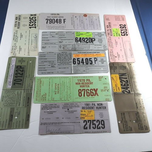 Pennsylvania PA Hunting Archery Tags Licenses Ephemera Lot eBay