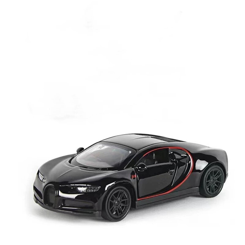 Modèle réduit de voiture de sport en métal noir, objet déco design pour bureau d'enfant