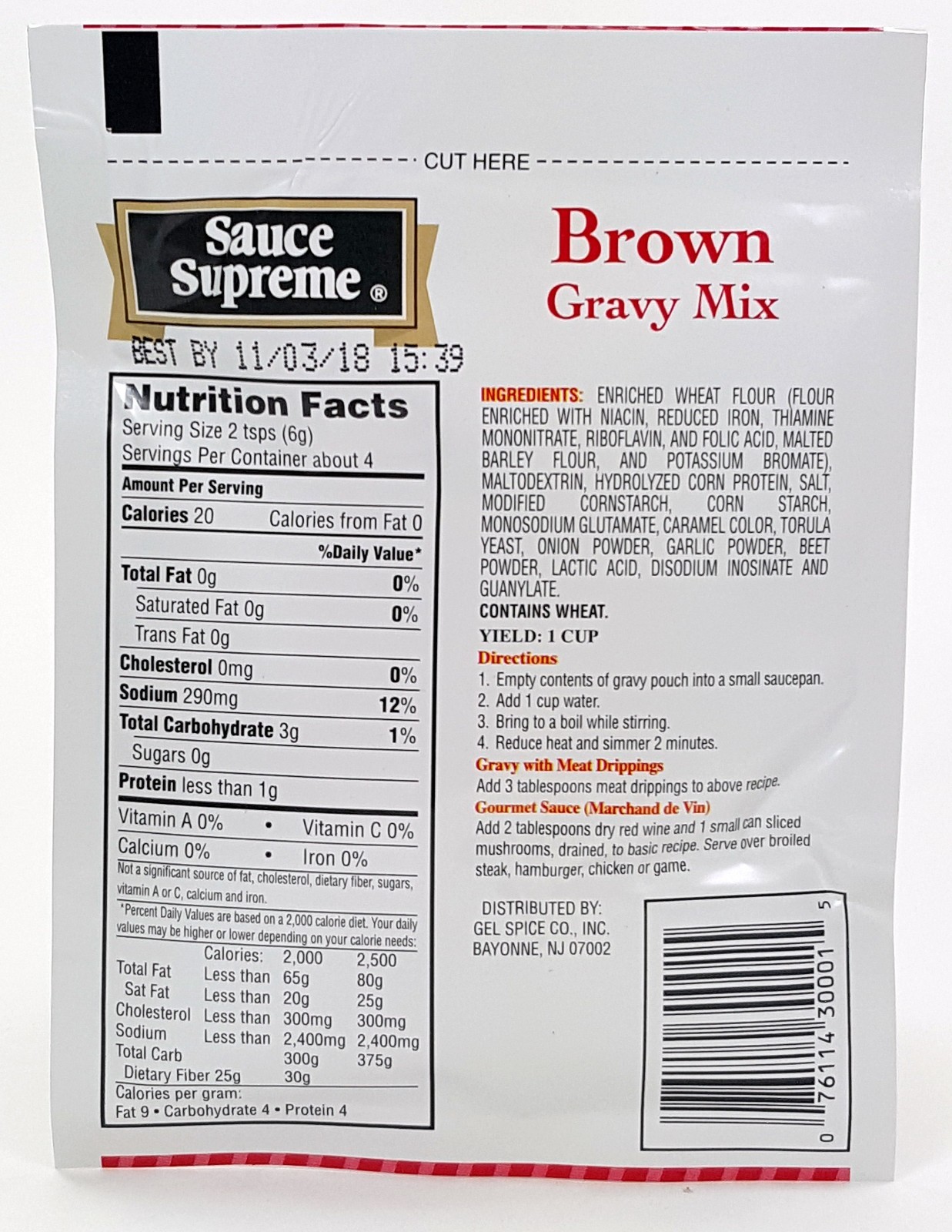 2 PACKS of Sauce Supreme® BROWN GRAVY MIX new & fresh USA MADE spices