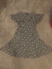 Chaps Women’s Black & White Floral Jersey Knit Empire Career Casual Dress Large