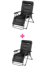 2 x Campingliege Relaxsessel High Q Blackline Frankana  Liegestuhl Garten 2x