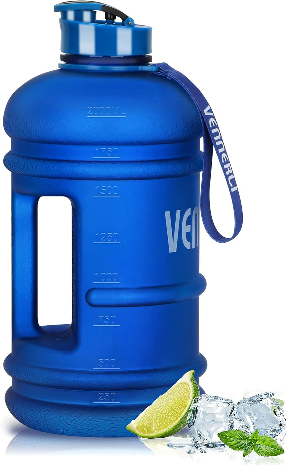 Half Gallon Water Bottle 2.2L Large Sports Water Bottle with Handle 74Oz Bpa-Fre