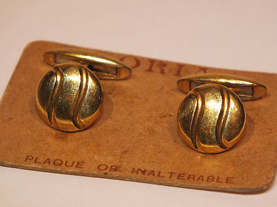 Paire De Boutons De Manchette Oria Plaqué Or - Ancien Stock, Jamais Portés