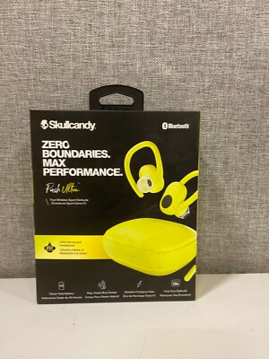 Skullcandy Push Ultra True Wireless Sport Earbuds, Yellow zero Boundaries max