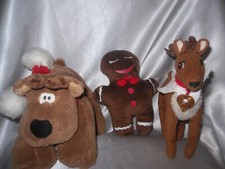 3 SMALL STUFFED CHRISTMAS ANIMALS