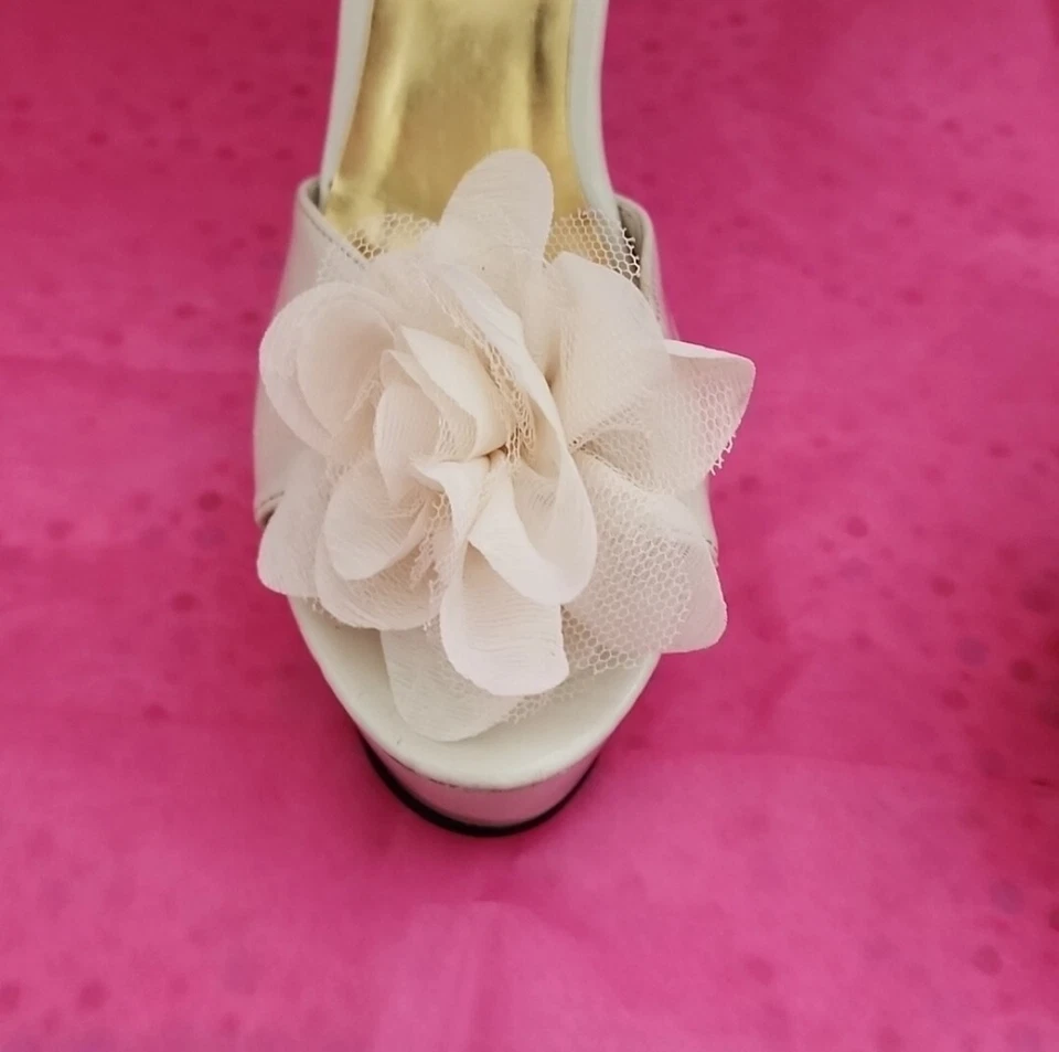 Sandalias de mujer de moda con correa al tobillo y punta abierta tacón alto para novia boda zapatos de vestir Foto 4 de 4