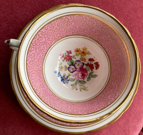 Antique china New Chelsea pink floral cup & saucer. Beautiful. - Picture 3 of 7