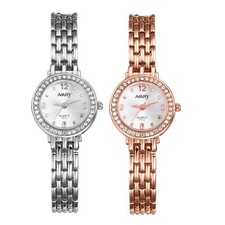Women Ladies Quartz Watch Stainless Steel Bling Rhinestone Waterproof Wristwatch