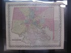 Colton Antique Hand Colored Map City of Baltimore Maryland Fort McHenry MD 1855 — photo 1